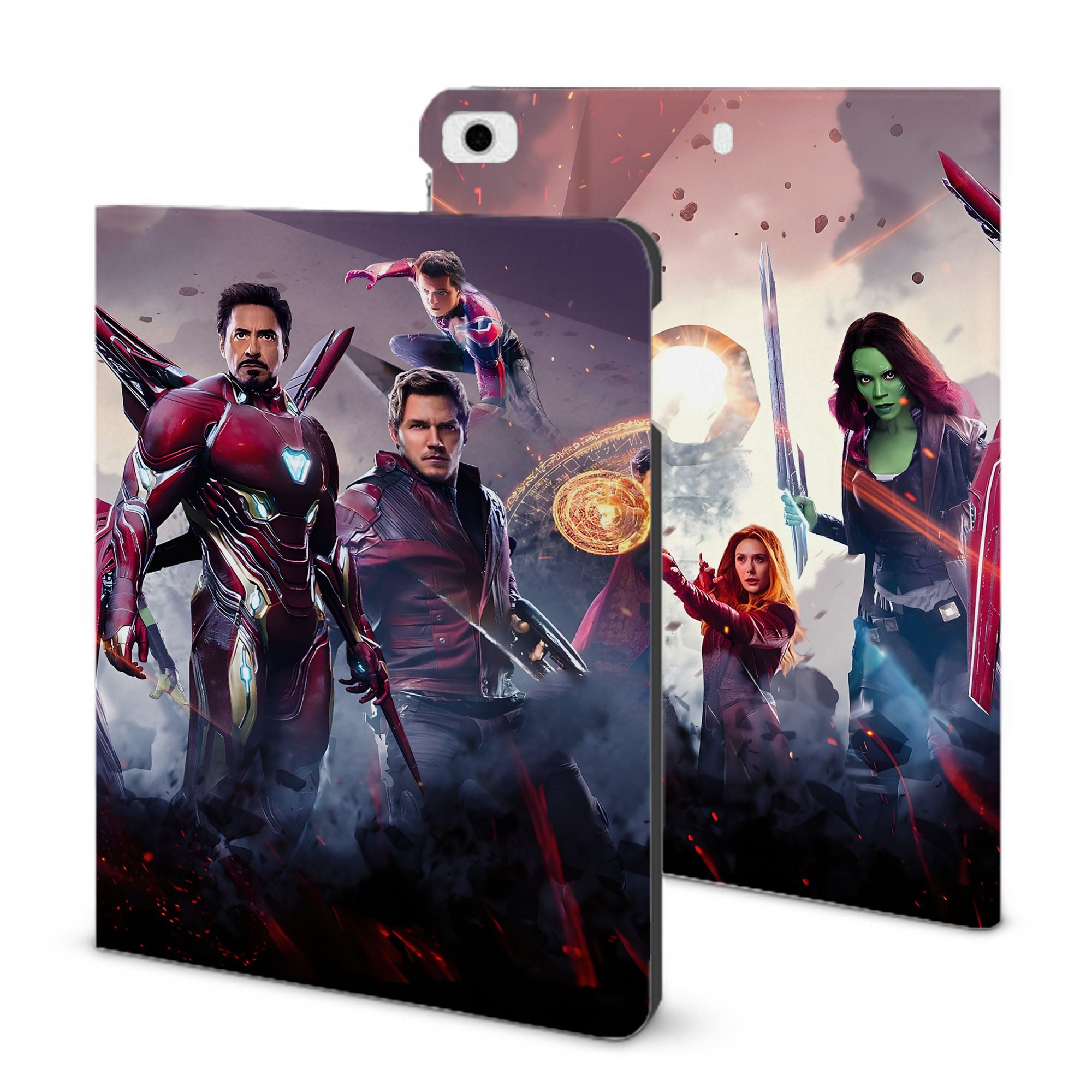 （画像用） アベンジャーズ The Avengers IPad ケース ブック型 PUレザー TPU 耐衝撃 軽量 薄型 ペン収納なし 全面保護 IPad 各モデル対応